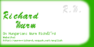 richard wurm business card